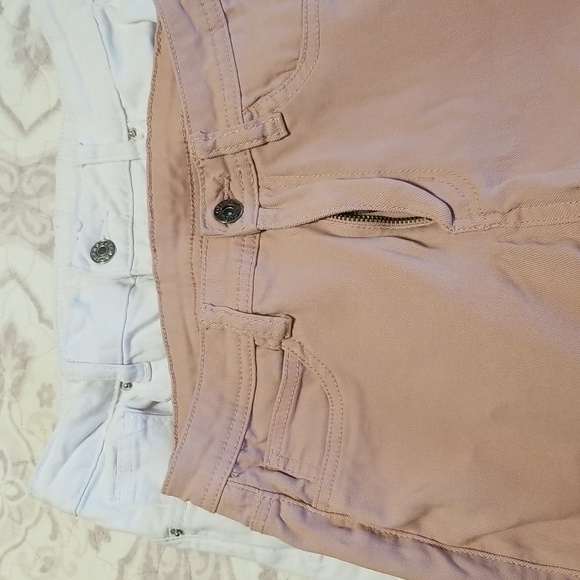 LOVER BRAND, JEANS LEGGINGS Sz M, White & Mauve, EUC, CL #132 - Picture 4 of 10